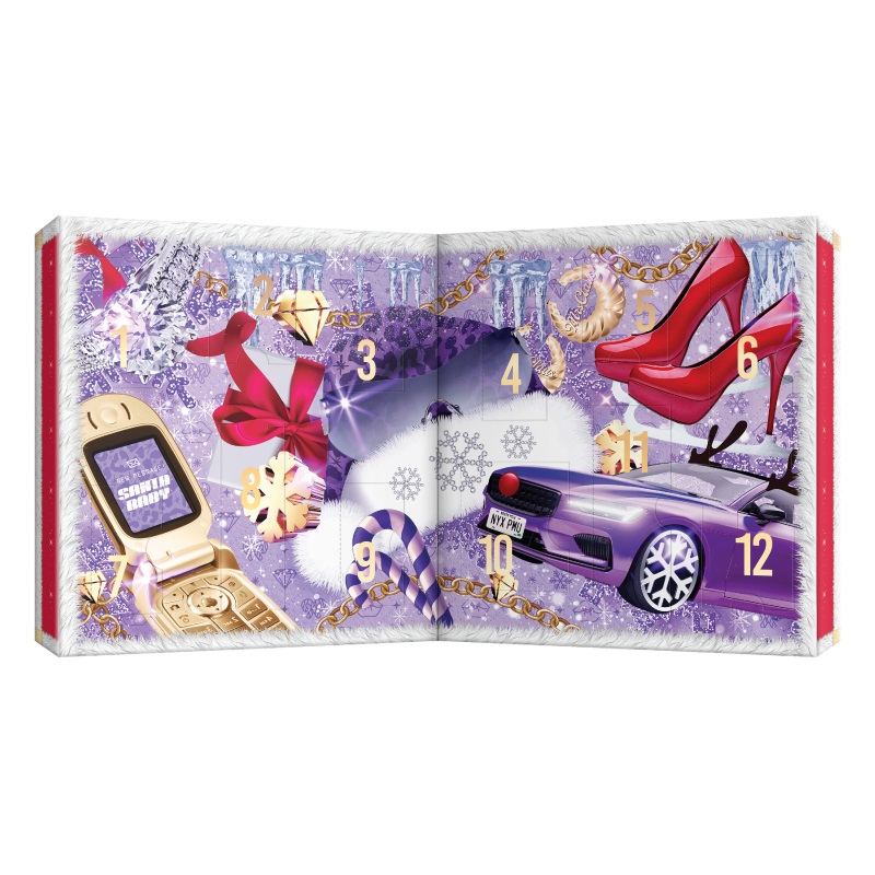 Makeup Gift Set NYX Mrs Claus 12 Day Holiday Countdown Advent Calendar 