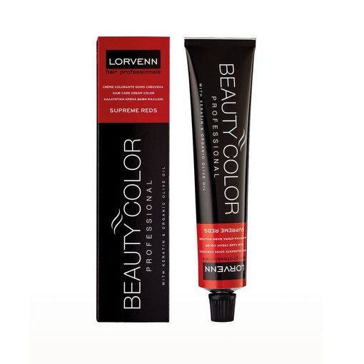 Product Lorvenn Beauty Color Έντονα Κόκκινα Επαγγελματική Βαφή Σωληνάριο 70ml base image